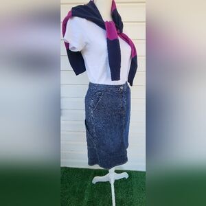 Y2K J. Jill Cotton Denim Dark Wash Skirt!!!